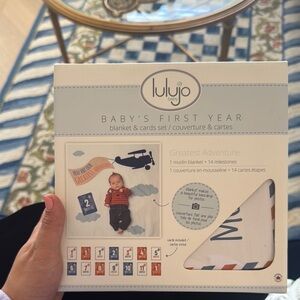 Lulujo Baby's First Year Blanket and Cards Set